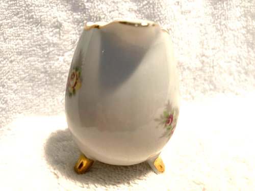 ENESCO Ceramic Creamer Pink/Yellow/Red Roses Japan 2 3/4" x 2" Gold Trim - Picture 4 of 6