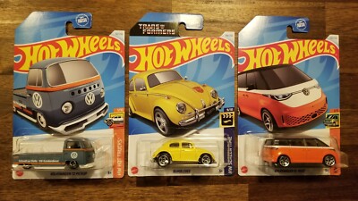 Hot Wheels - Volkswagen * 3 Different models * Buzz/T2/Beetle (Bumblebee)