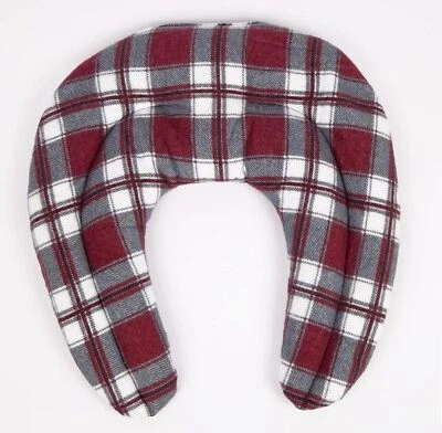 GIRAFFENLAND Nackenhörnchen mit Kammer | Flanell Karo-Rot | Leinsamen, Kirschkerne, Dinkel