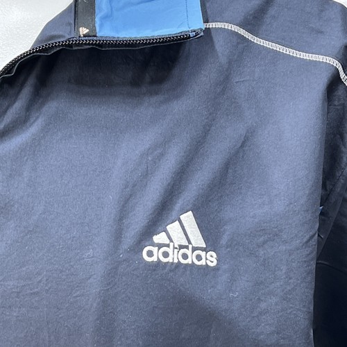 Adidas Mens Track Jacket Navy Blue Full Zip White 3 Stripes Size XL OD4 - Picture 6 of 9
