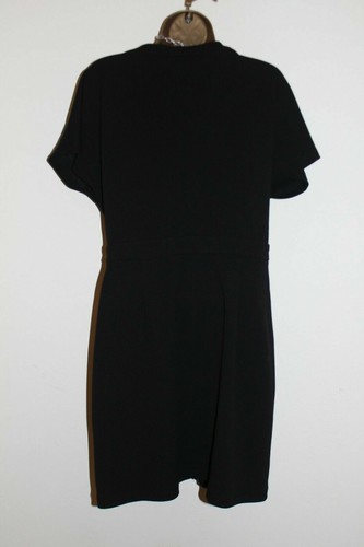 Lipsy Black Wrap Dress 12 Work Office Party Occasion Buckle Plunge Evening Races - Picture 7 of 13