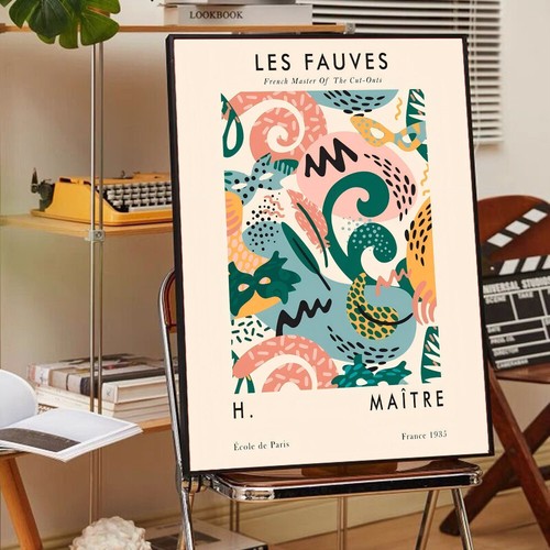 Nordic Abstract Colorful Flower Matisse Japan Anime Posters Sticky Whitepaper St - Picture 9 of 70