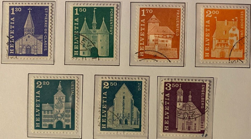 HELVETIA, SWITZERLAND, Stamps, 1964-68, Lot of 16 stamps, used, postmarked - Picture 3 of 3