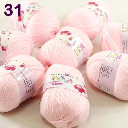BabyDK 8 Balls x 50gr Cashmere Silk Wool Hand Knit Wrap Shawls Crochet Yarn 31