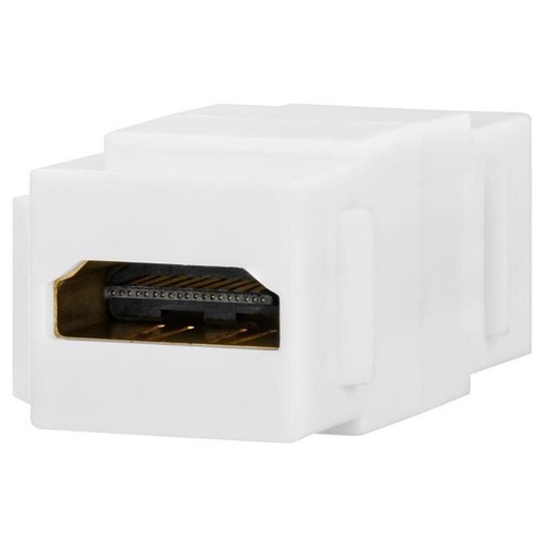 HDMI Female to Female Keystone Coupler Adapter Wall Plate Snap In Insert White - Picture 2 of 2