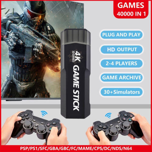 4K Gamestick HD Video Game Console 2.4G Wireless Controller 40000+ Games