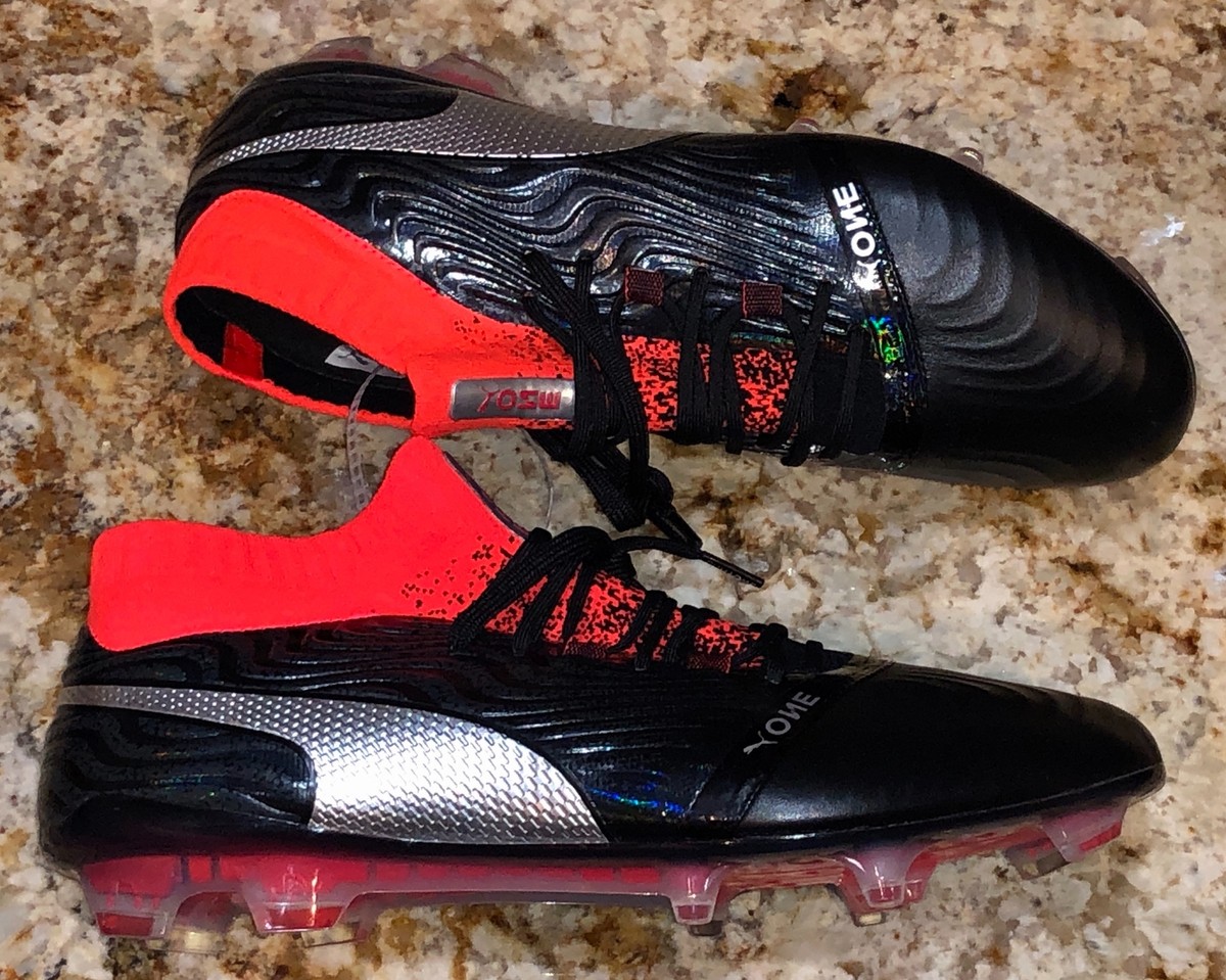 Puma One 18.1 Fg 104527-01 Black Silver Red Soccer Cleats