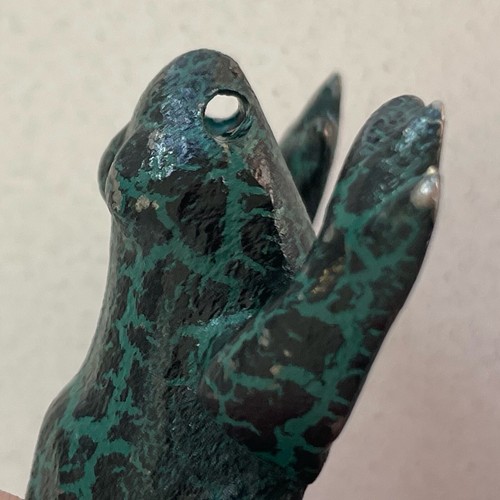 Metal 2 ounces Frog Pendant Charm Figurine 2 inches long - Picture 5 of 6