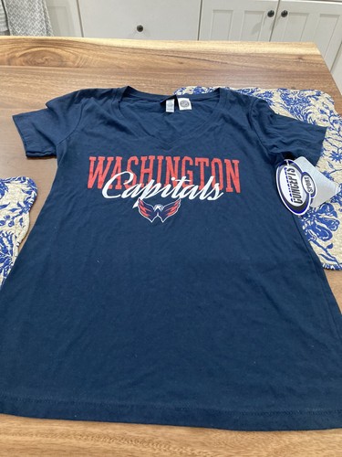 Concept Sports NHL Hockey WASHINGTON CAPITALS S/S DAMENSHIRT L LARGE MARINEBLAU NEU MIT ETIKETT - Bild 1 von 4