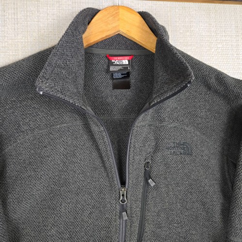 NORTH FACE Mens Size Large Full Zip Textured Fleece Jacket Gray Long Sleeve - Picture 10 of 15