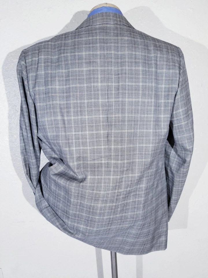 58 46L Brioni 橙色窗玻璃羊毛粗花呢运动外套西装外套夹克 — 第 3/4 张图片