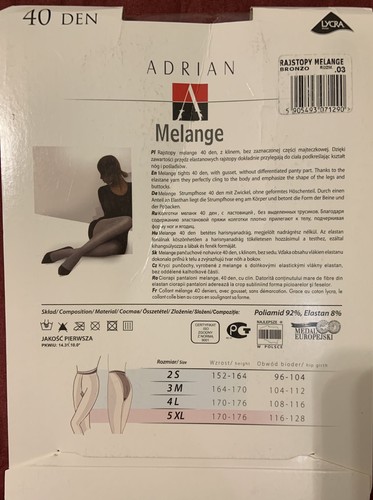 Pantimedias Adrian Melange 40 DEN Elige Tallas 2, 3, 4 Negro y Gris (BB1) - Imagen 3 de 6