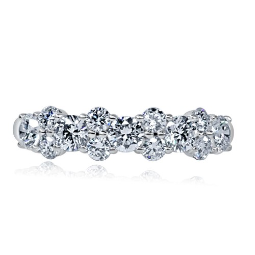Bracelet de mariage diamant taille ronde cultivé en laboratoire design alternatif or 14 carats 1 carat - Photo 14 sur 22