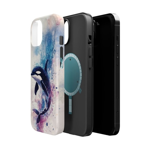 Orca Killer Whale Watercolor Phone Case for iPhone - MagSafe Compatible - Picture 126 of 169