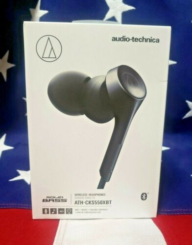 Audio-Technica ATH-CKS550XBTBK Solid Bass Bluetooth Wireless In-Ear Headphones  - Picture 1 of 12