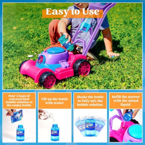 Bubble Lawn Push Mower Toddler Toys Outdoor Backyard Garden Gear Sound Effects - Picture 17 of 18