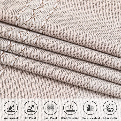 "100% Waterproof Rectangle PVC Tablecloth, Vinyl Table Cloth Cover with Flanne.. - Picture 5 of 21