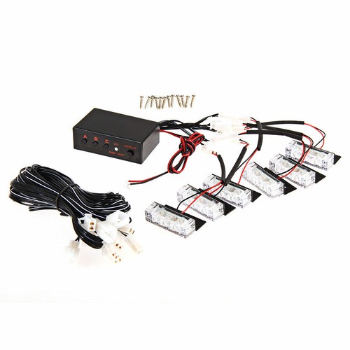 6 x 3 LED White Emergency Truck Strobe Flash Lights Warning Grill Dash Front 12V - Picture 5 of 12