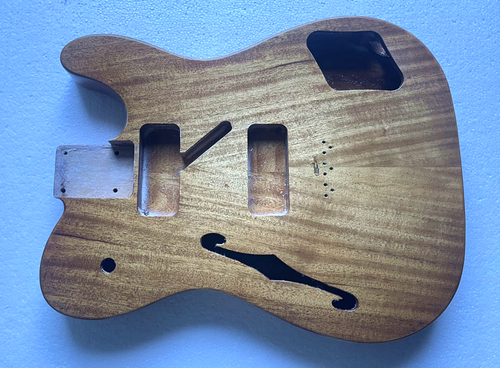 Fender Modern Player TELE Thinline Guitar Semi-Hollow BODY Natural Mahogany - Picture 2 of 5