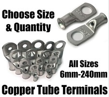 Copper Tube Terminals Battery Welding Cable Lug Ring Crimp Eyelets 6mm² - 240mm²