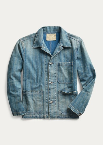 RRL Ralph Lauren Indigo Striped Twill 