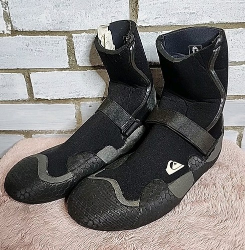 ☆ Quicksilver Men's Surf Boot Booties Size 11 Black & Gray Round Toe Shoes