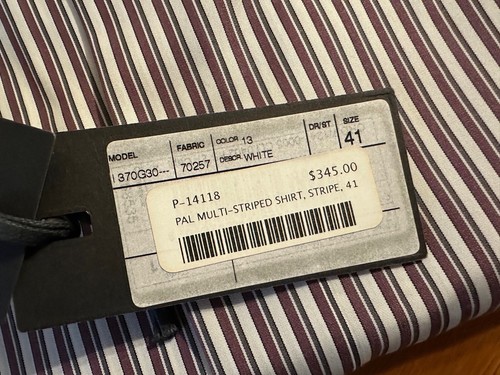 New PAL ZILERI Multi-Striped Spread Collar DRESS SHIRT 41/16 Made in Italy - Afbeelding 5 van 5