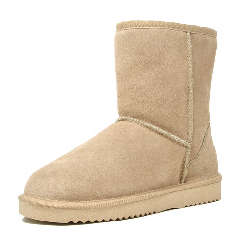 Women Winter Moccasin Toe Snow Boots Warm Fur Lining Flat Mid Calf Anti-skid - Picture 17 of 20