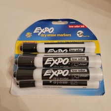 Expo Low Odor Dry Erase Markers, Chisel Tip, Black, 6 Count 