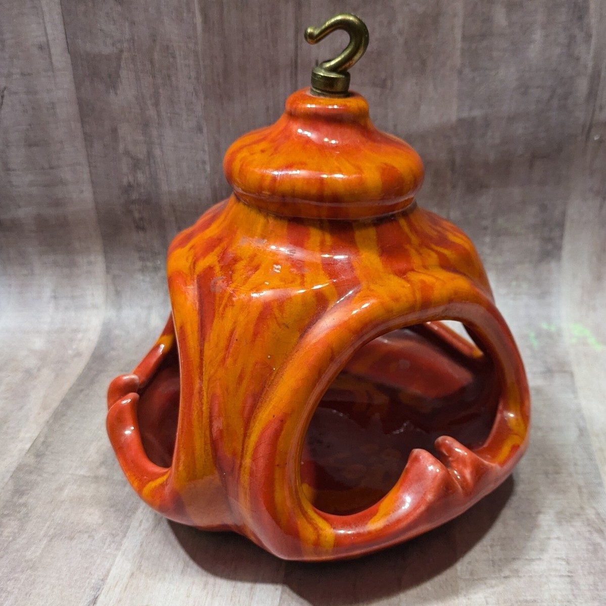 Vintage Orange Ceramic HANGING ASHTRAY | eBay