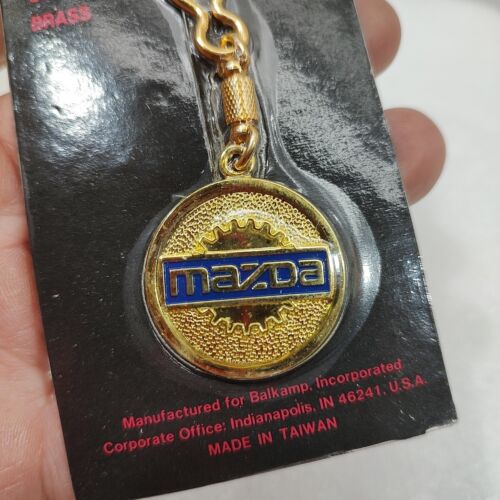 VTG MAZDA Keychain NOS Enamel On Solid Brass Key Ring Fob Brand New - Picture 2 of 7