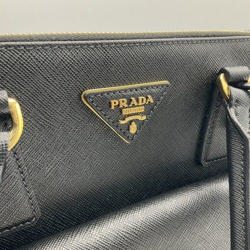 PRADA Saffiano Lux Metropolis Top-Handle Tote With Front Pocket Gold Hardware - Picture 3 of 17