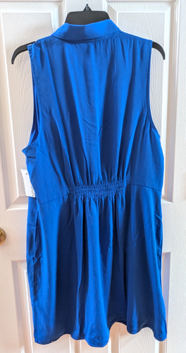 Nine West Women's Gage Blue Tie Front Shirt Dress - Size XL/XXL - NWT - Picture 5 of 6