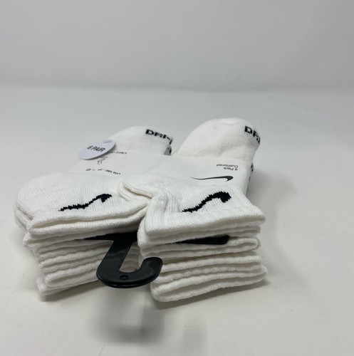 Kids Nike 6-Pack Dri-FIT Ankle Socks WHITE Sock Size 5-7 Shoe Size 10C-3Y - Picture 3 of 7