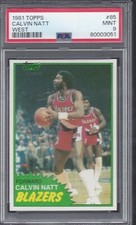 1981 TOPPS BASKETBALL #85 CALVIN NATT  PSA 9 MINT NEW PSA CASE (D)