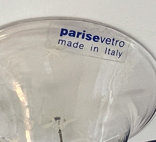 Parise Vetro Clear Glass Bell Ornament Hand Painted Floral Design 1984 Italy - Picture 5 of 14