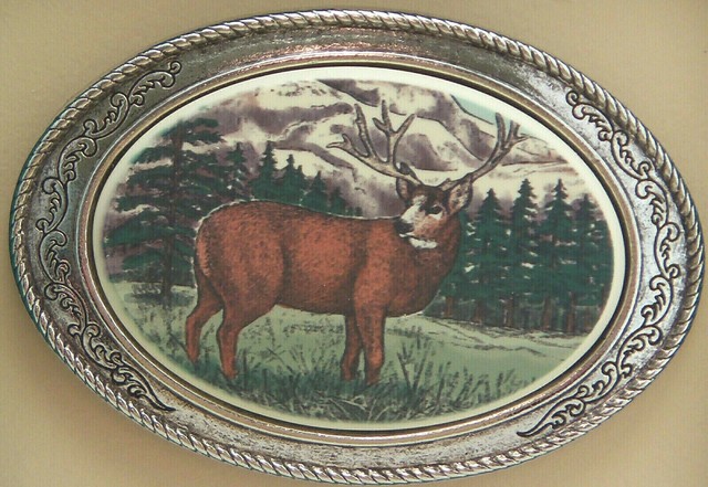 mule deer belt buckle