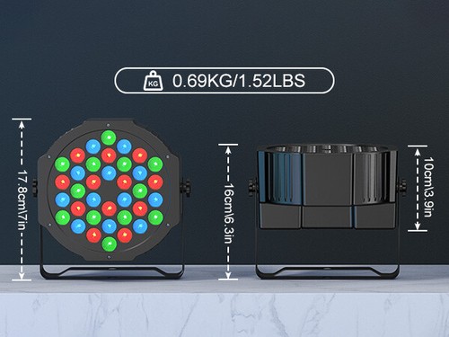 108W 36LED Par Can Lights with Remote RGB DMX Sound Activated DJ Stage Lighting - Picture 12 of 16