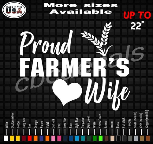 Proud Farmer's Wife Decal Sticker Farmer's Wife Vinyl Decal Stickers Farm Wife  - Bild 1 von 2