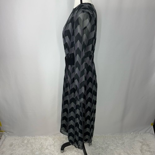 Vestido Ted Baker London Aselli Atlast Doble Dividido Midi 2 EE. UU. 6 Negro Nuevo sin Etiquetas - Imagen 4 de 15
