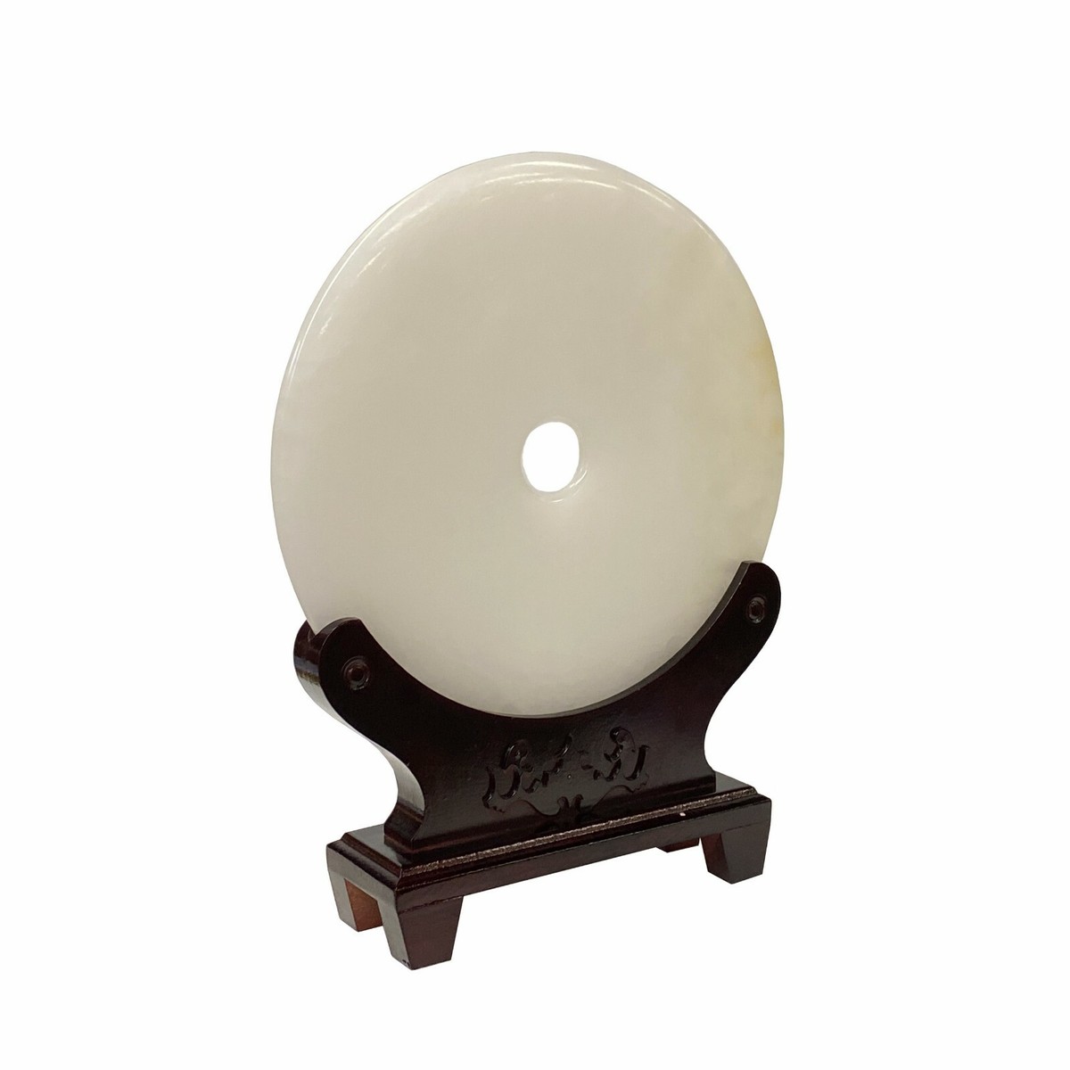 Chinese Natural Stone Round White Fengshui Plaque Display ws1664S Chinese Natural Stone Round White Fengshui Plaque Display ws1664S