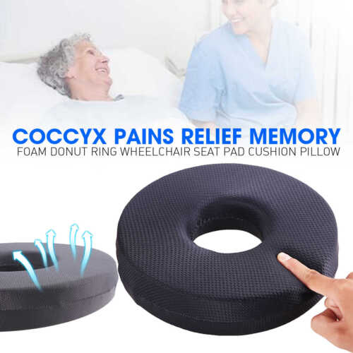 Coccyx Pains Relief Memory Foam Donut Ring Wheelchair Seat Pad Cushion Pillow US - Afbeelding 1 van 7