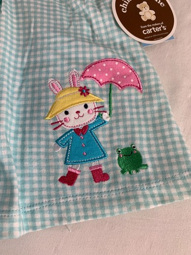 NWT Carters 3-6 Months Hoppy to See You Blue Dress and Bloomers - Picture 2 of 8