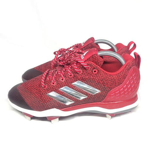 Adidas Poweralley 5 Women's Fast-Pitch Metal Softball Cleats Red Sz 9 B39219 - Picture 4 of 10