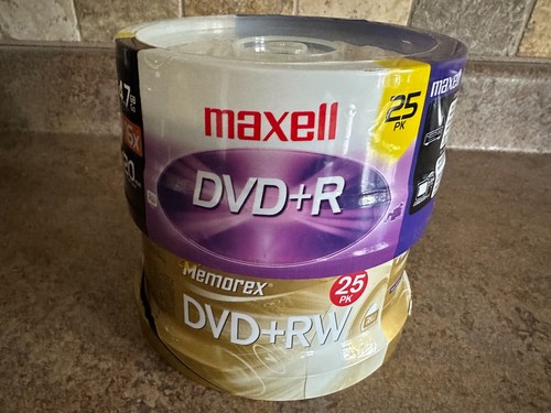 Lot of 2 ~Maxell DVD+R 120 min 4.7 GB 25 Pack ~Sealed & Memorex DVD+RW 25 Pack - Picture 11 of 11
