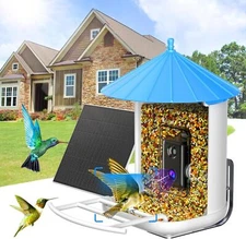 Smart Bird Feeder w Camera & Solar Panel ~ AI Recognition ~Auto Capture *5571A4D