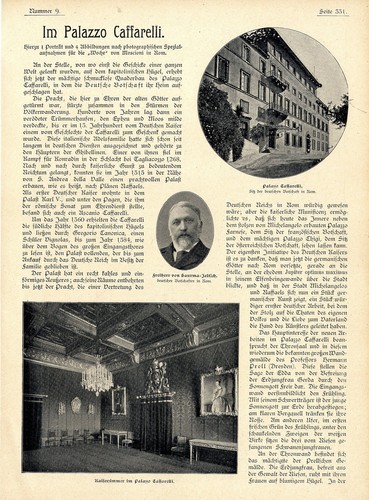 Palazzo Caffarelli Sitz der deutschen Botschaft in Rom Frhr. Saurma-Jeltsch 1899