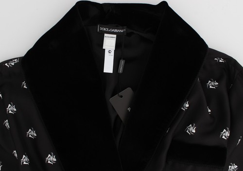 notte Gabbana Black Dolce S Xs It3 da Robe Silk New Camicia Trinacria Coat qtOxw5tnz1