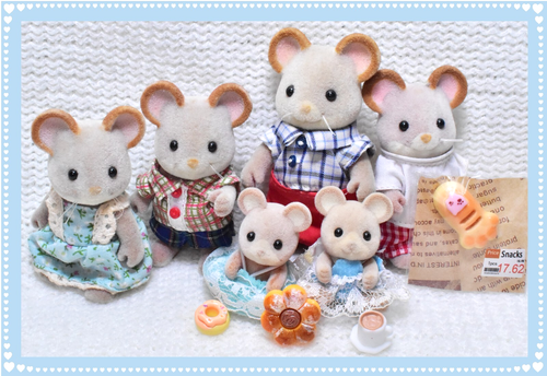 Vtg Sylvanian Families Norwood Maces City Mouse Father Baby Calico Critters Lot