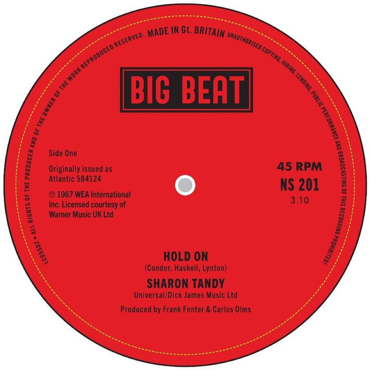 Sharon Tandy Hold On/Daughter of the Sun (Vinyl LP) 7" Single